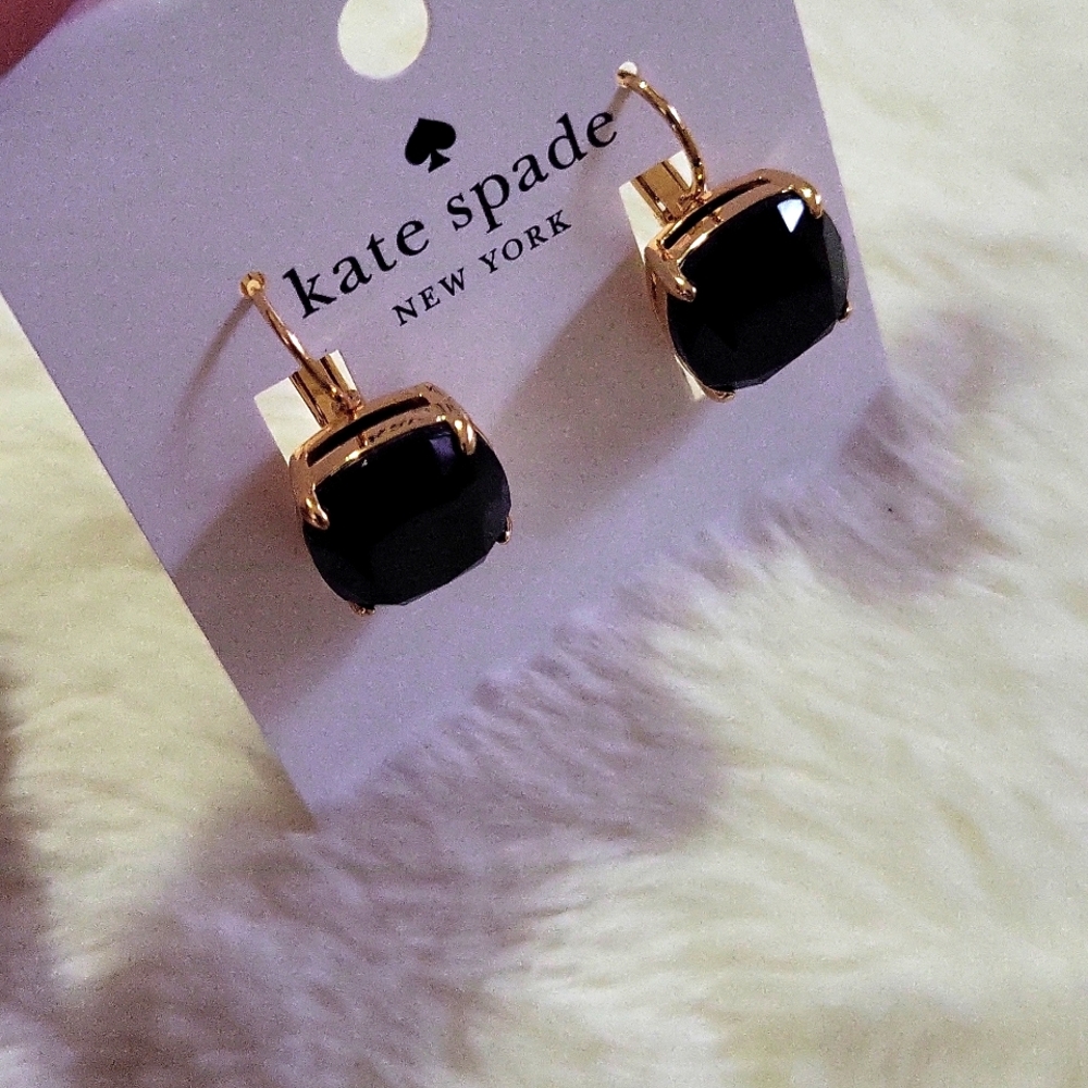 Kate Spade Black and Gold Drop Earrings - Picture 2 of 3
